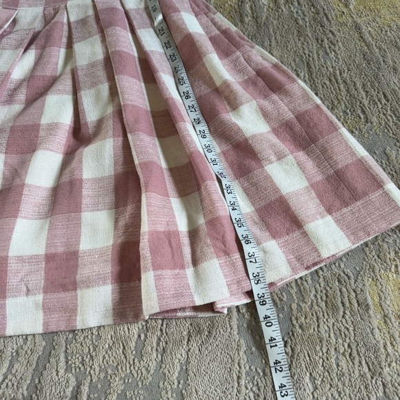 Gal Meets Glam Polly Pink White Gingham Linen Blend mini Dress 12 petite - Picture 8 of 13